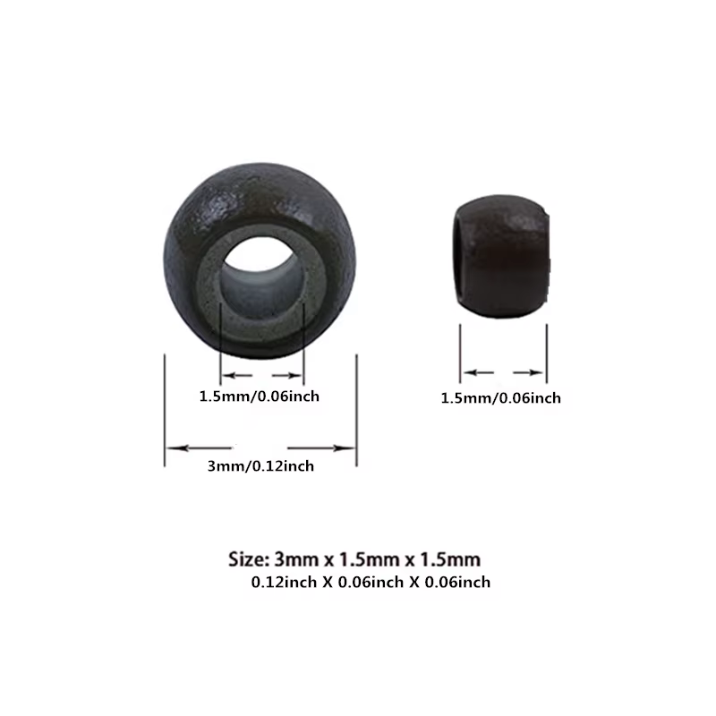 500 pièces perles d'anneau en cuivre 3.0mm nano perles d'anneau doublées de silicone micro pour exte