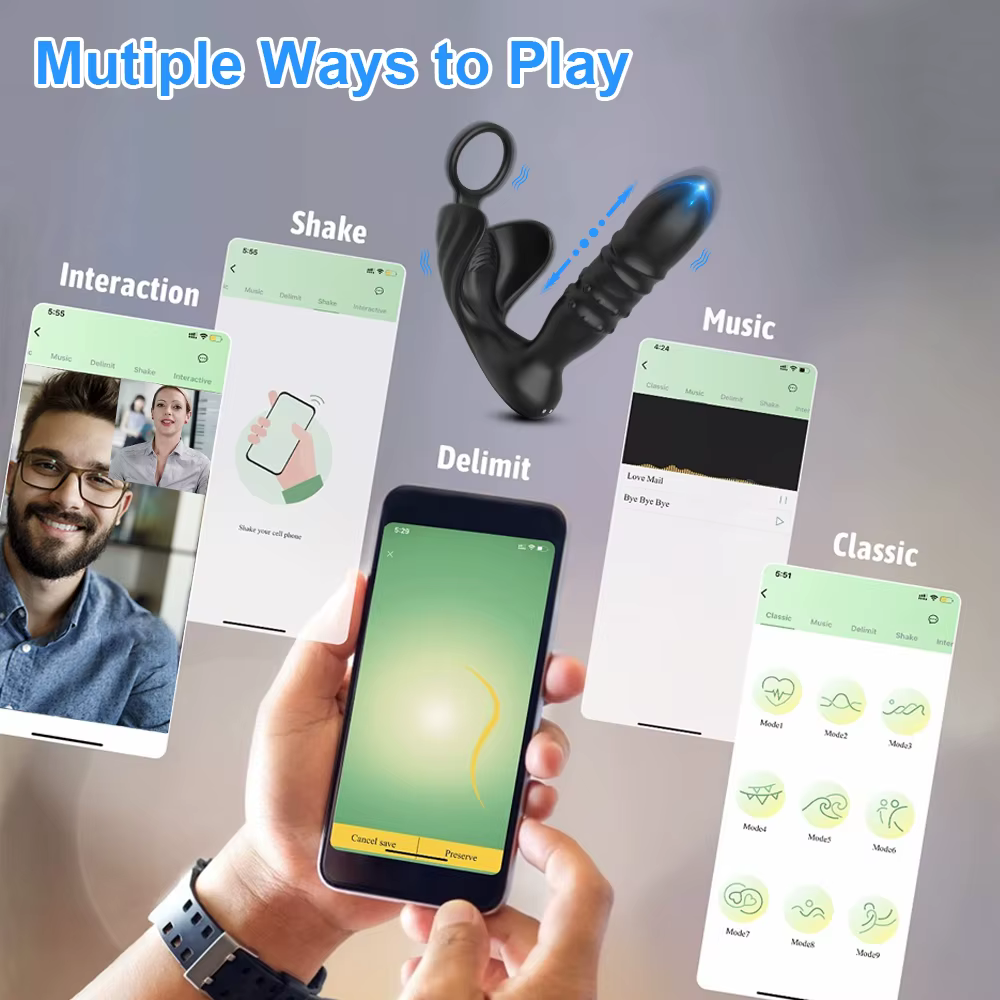 Vibromasseur Bluetooth pour hommes, masseur de prostate, vibromasseur anal gay, stimulateur de prost