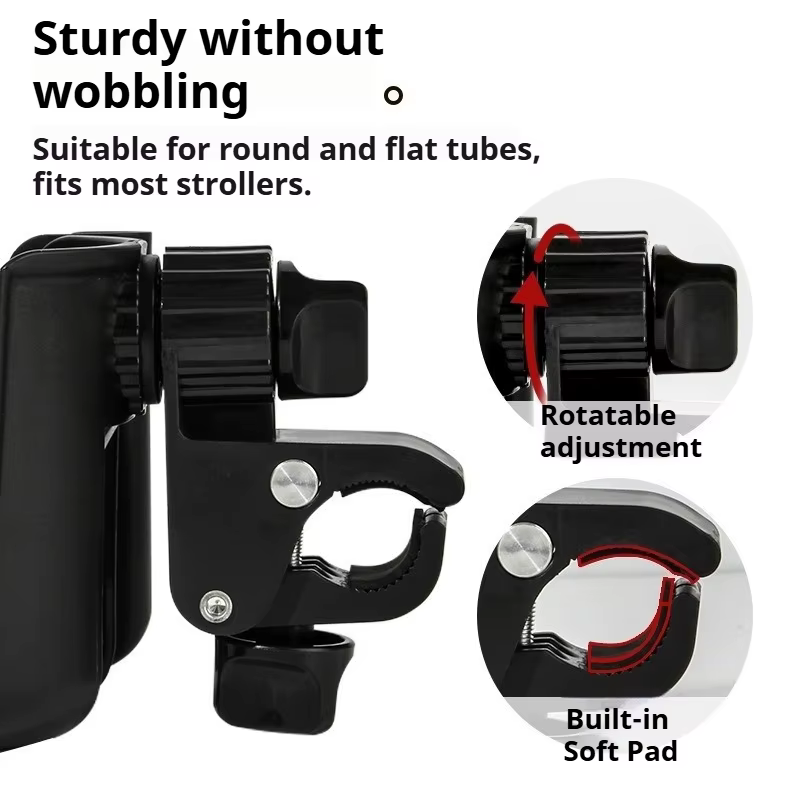 Porte-gobelet universel pour poussette avec support de téléphone, porte-bouteille pour fauteuil roul