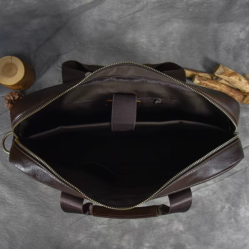 Sac pour ordinateur portable en cuir véritable pour homme, sac d'affaires, étuis à bombes pour homme