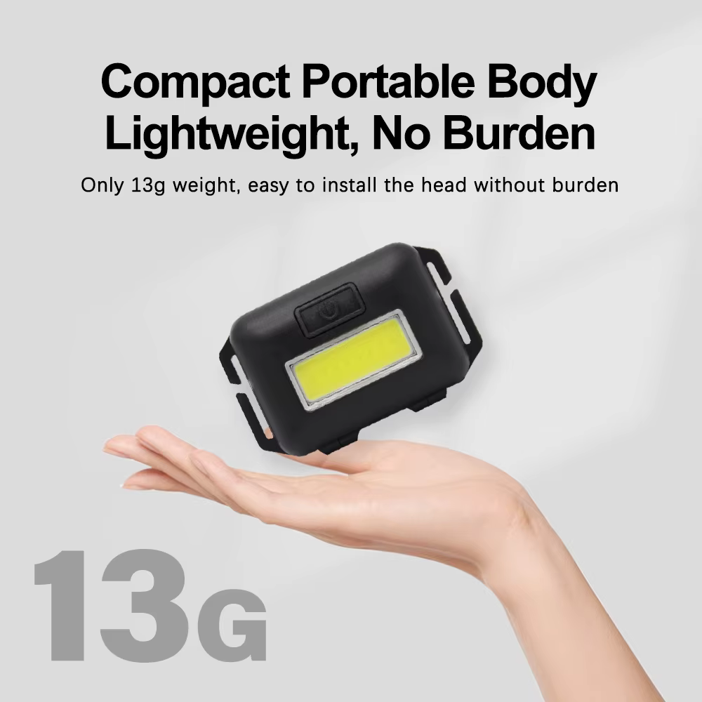 Mini phare COB LED phare 3 Modes étanche phare tête lampe de poche torche lanterne pour Camping en p