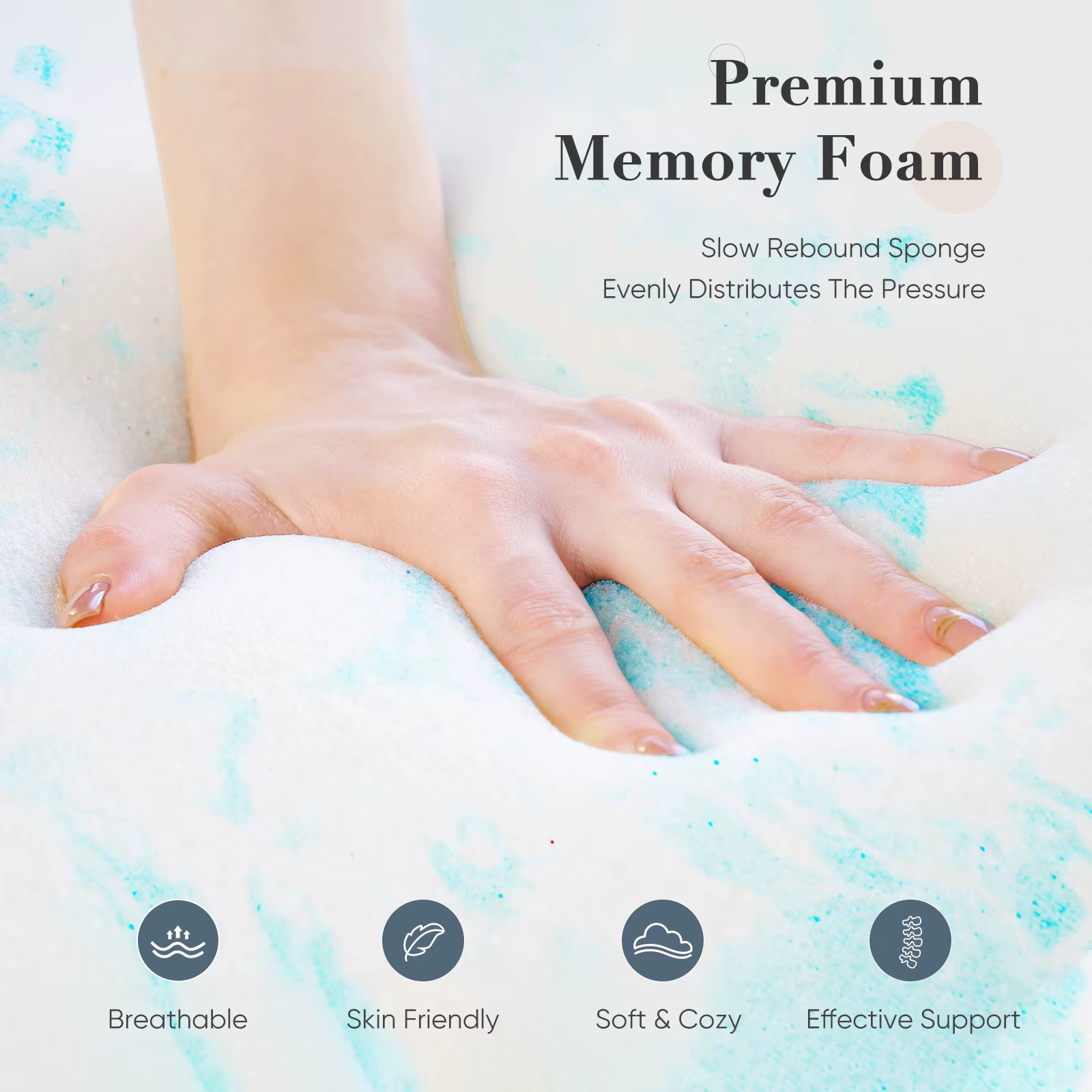 JHK 2-3 pouces Gel mousse à mémoire de forme surmatelas pleine taille matelas de refroidissement dou