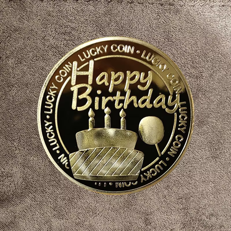Pièce de Collection porte-bonheur joyeux anniversaire, pièces commémoratives, cadeau d'anniversaire,