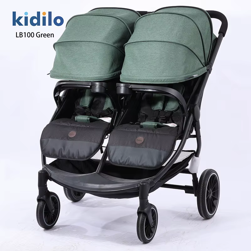 Nouvelle poussette double tout-en-un 2025, convertible assise ou allongée, légère et pliable, avec c