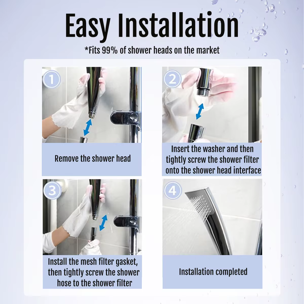 BriskSpring Micro générateur de bulles pour Showhead G1/2 connecteur pomme de douche filtre Nanobble