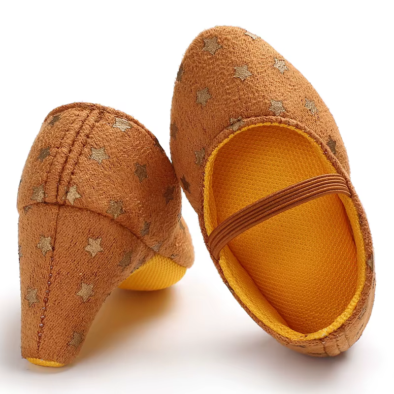 Chaussures classiques pour nouveau-né, en tissu antidérapant, à talons hauts pour filles, chaussures