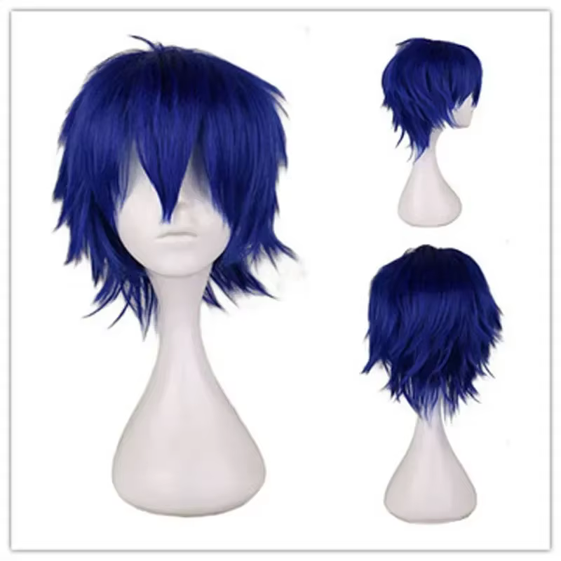 Perruque de Cosplay courte universelle argent rouge rose blond herbe vert noir perruque droite pour 