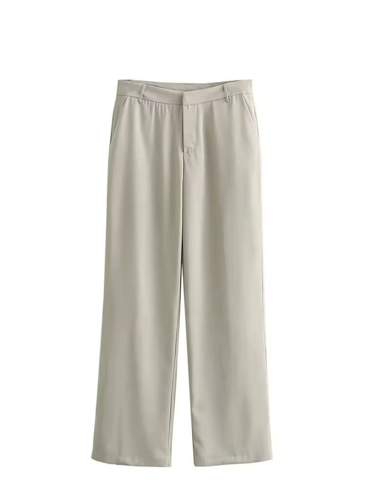 Ensemble 2 pièces pour femme : Gilet sans manches boutonné et pantalon large – Tenue décontractée po