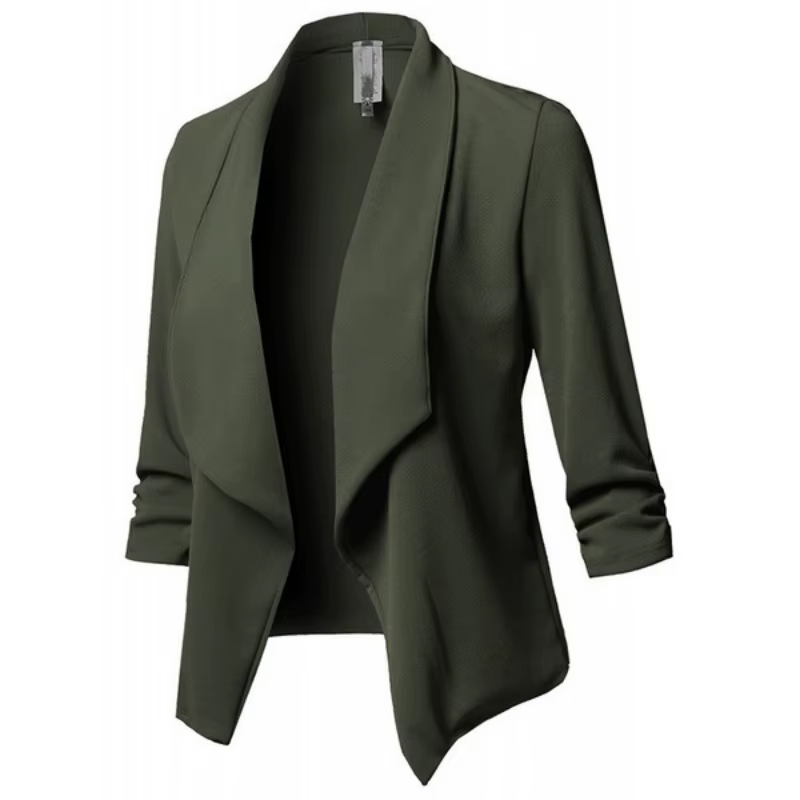 Veste de Blazer Rétro pour Femme, Costume, Manteau Féminin, Blazers d'Avocat, Oupillar, Cardigan Cou