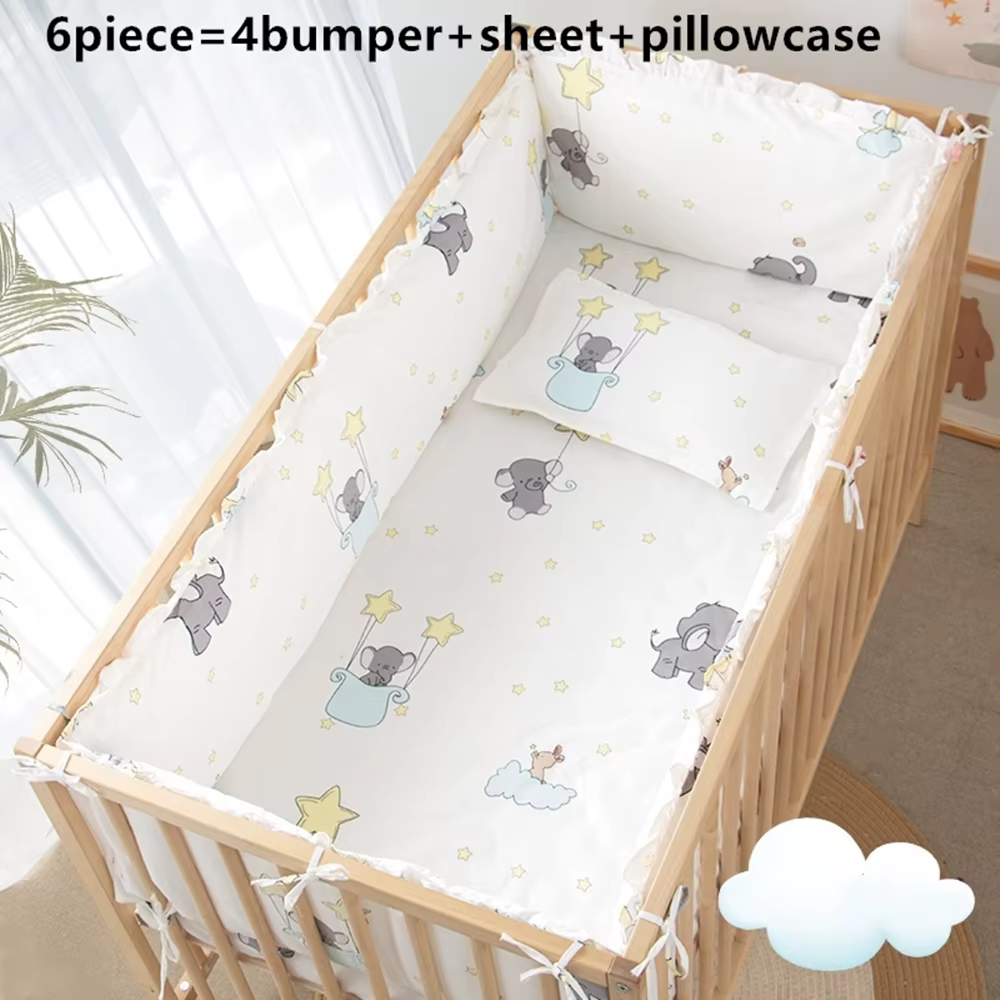 6/9 pièces éléphant berceau bébé ensemble de literie coton berceau pare-chocs bébé lit ensembles nou