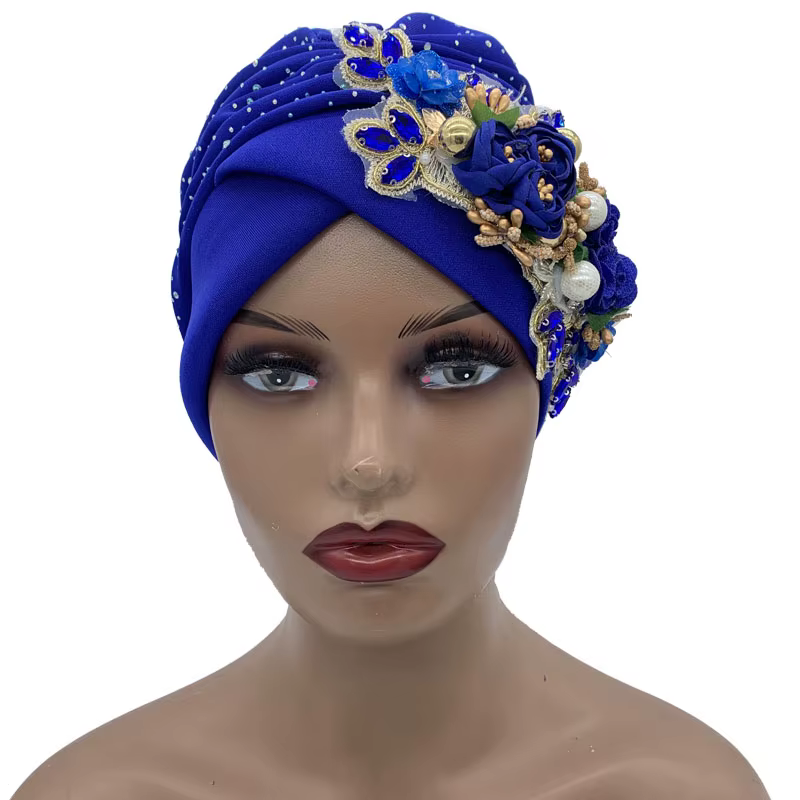 Nouveau Turban Africain Scintillant pour Femme, Coiffe de Fête, Foulard Musulman, Bonnet, Chapeau 20