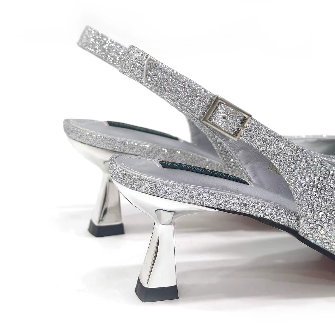Venus Chan-Chaussures et Sacs Italiens pour Femme, Ensemble Assressenti, Argent 2024, Document, Stra
