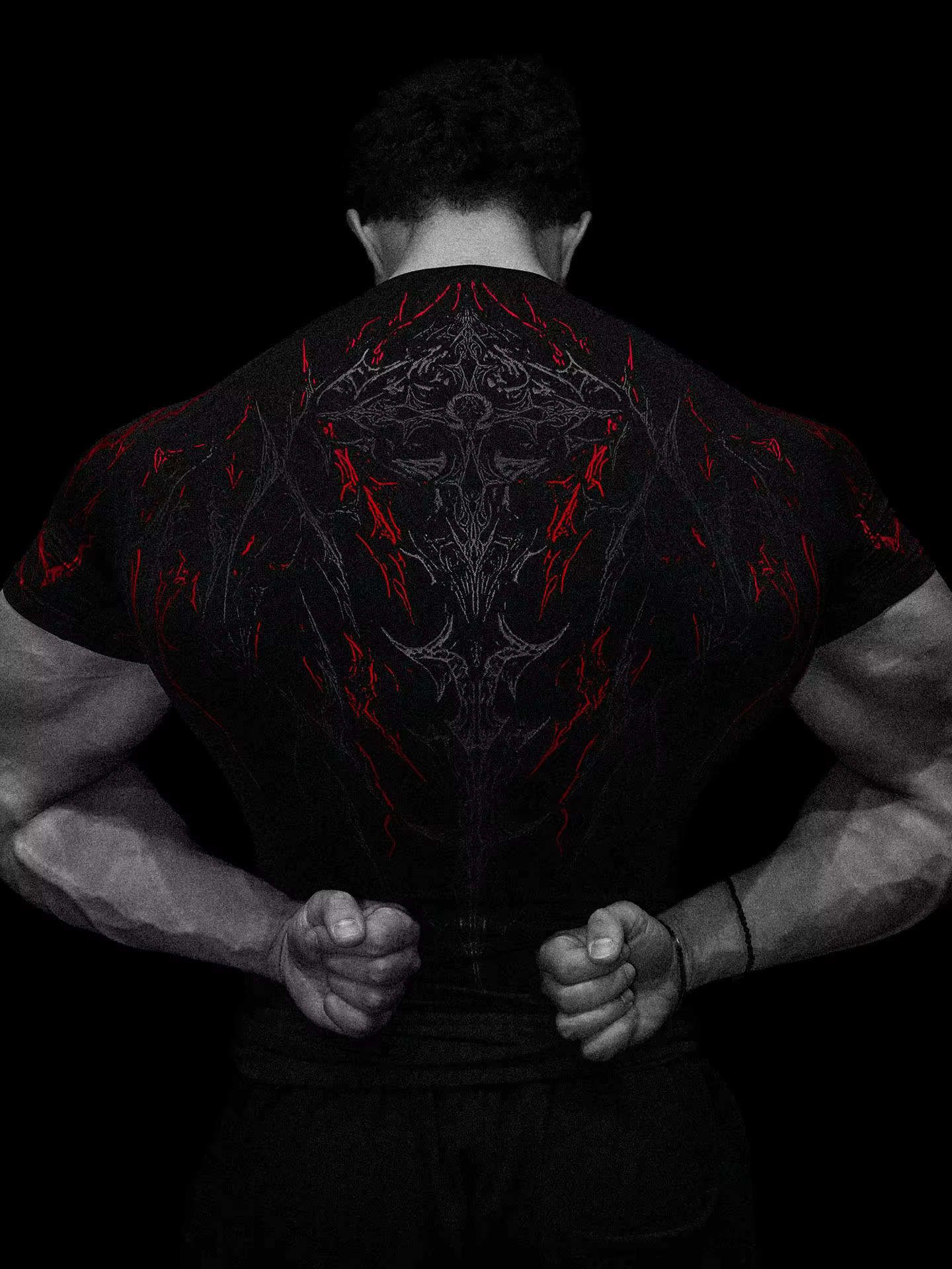 T-shirt de sport imprimé à compression à séchage rapide pour homme Dark Dragon Slayer, nouvelle coll