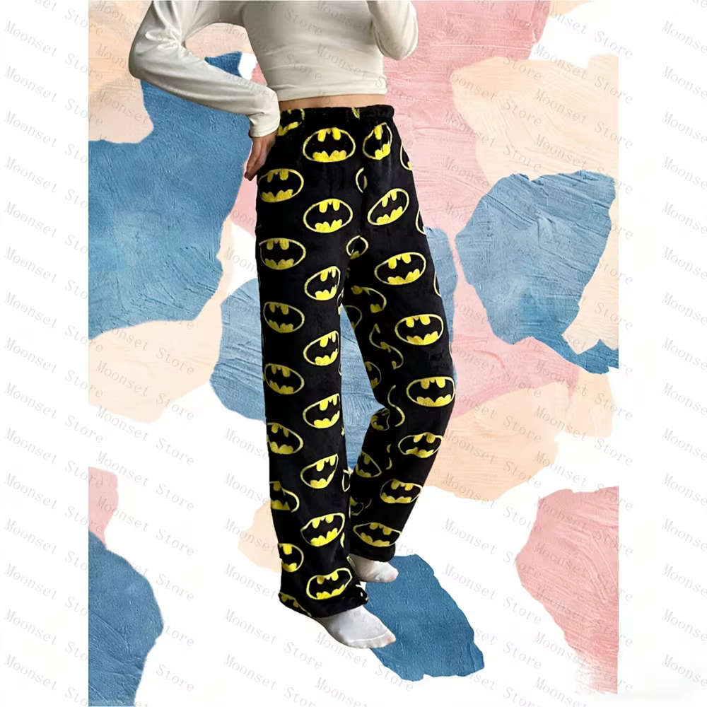Automne hiver pantalons de couchage Y2k décontracté Batman femmes vêtements de nuit à la mode flanel