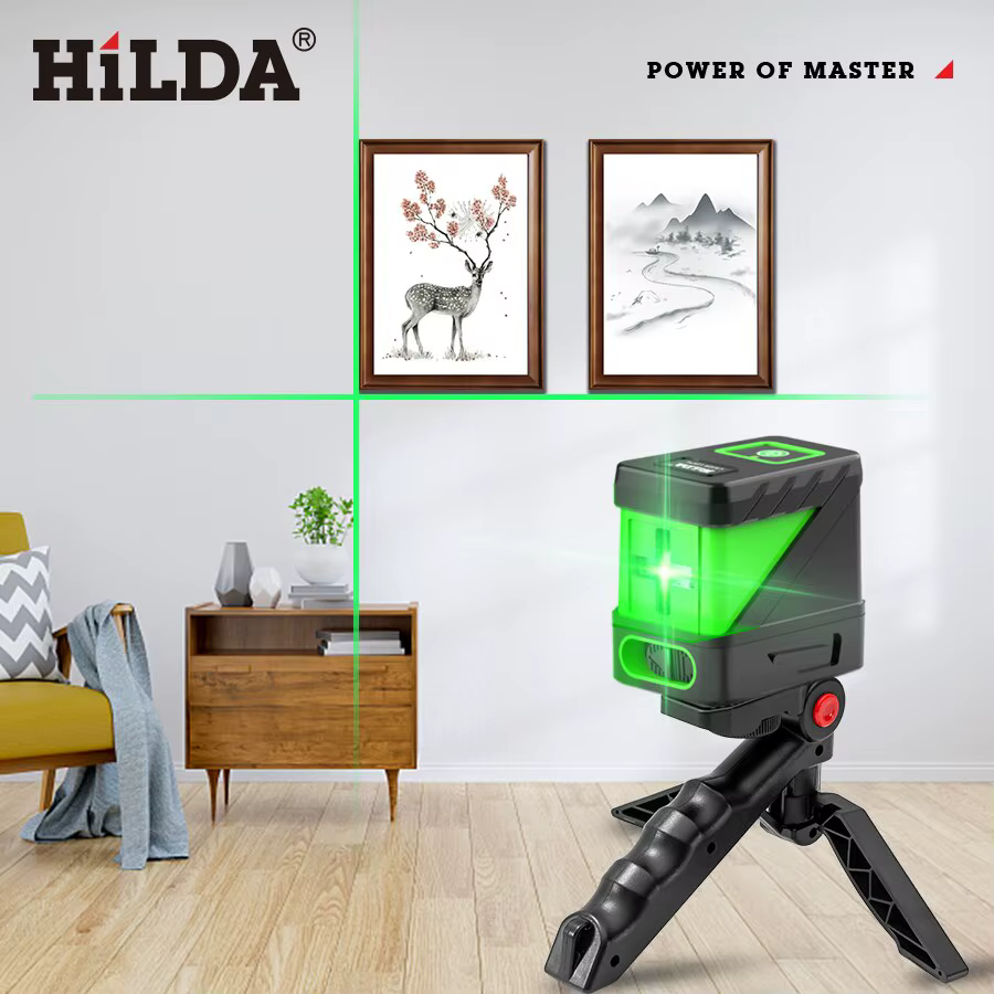 HILDA 2 Lignes Niveau Laser Auto Nivellement Vert Poutres Laser Horizontal Ligne Croisée Verticale M