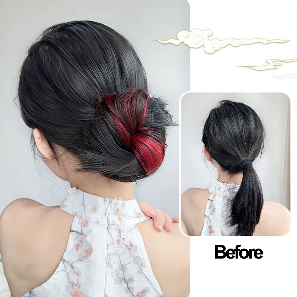 Perruque synthétique à tête sphérique à remontage automatique de 50cm, lot de cheveux pour femme, ch