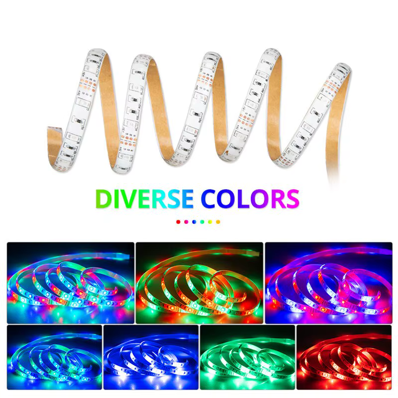 Bande lumineuse RGB LED USB, SMD 2835, 5V, flexible, 3m, ruban de lumière intelligent, Bluetooth, po