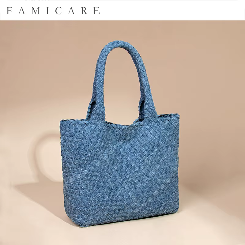 Sac à main en Denim tissé doux et robuste pour femmes, fourre-tout en tricot fait à la main, Style c