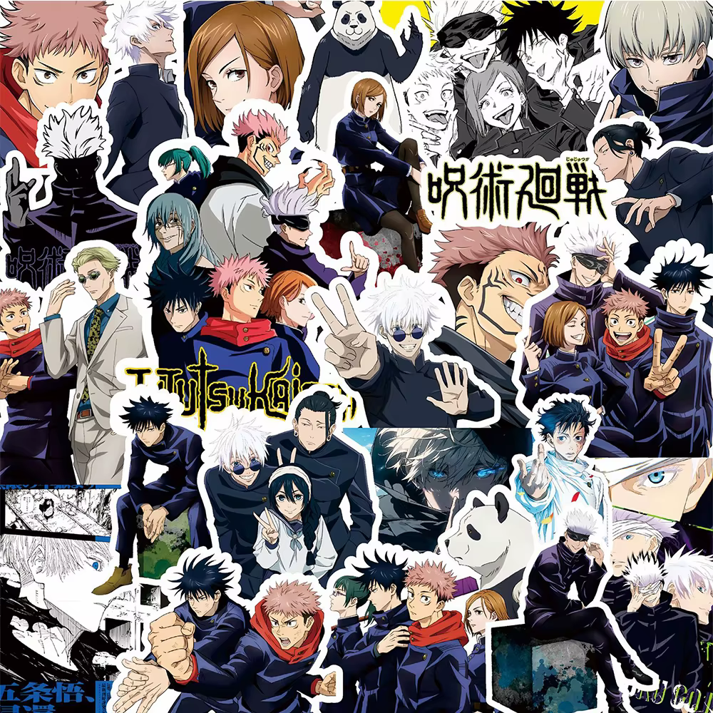 Autocollants de dessin animé Jujutsu Kaisen, 80 pièces, autocollants imperméables pour voiture, moto