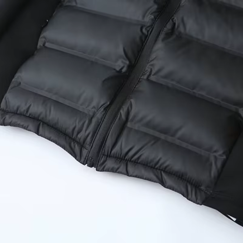 Veste matelassée légère en coton à capuche pour femme, style patchwork décontracté, idéale pour l'au