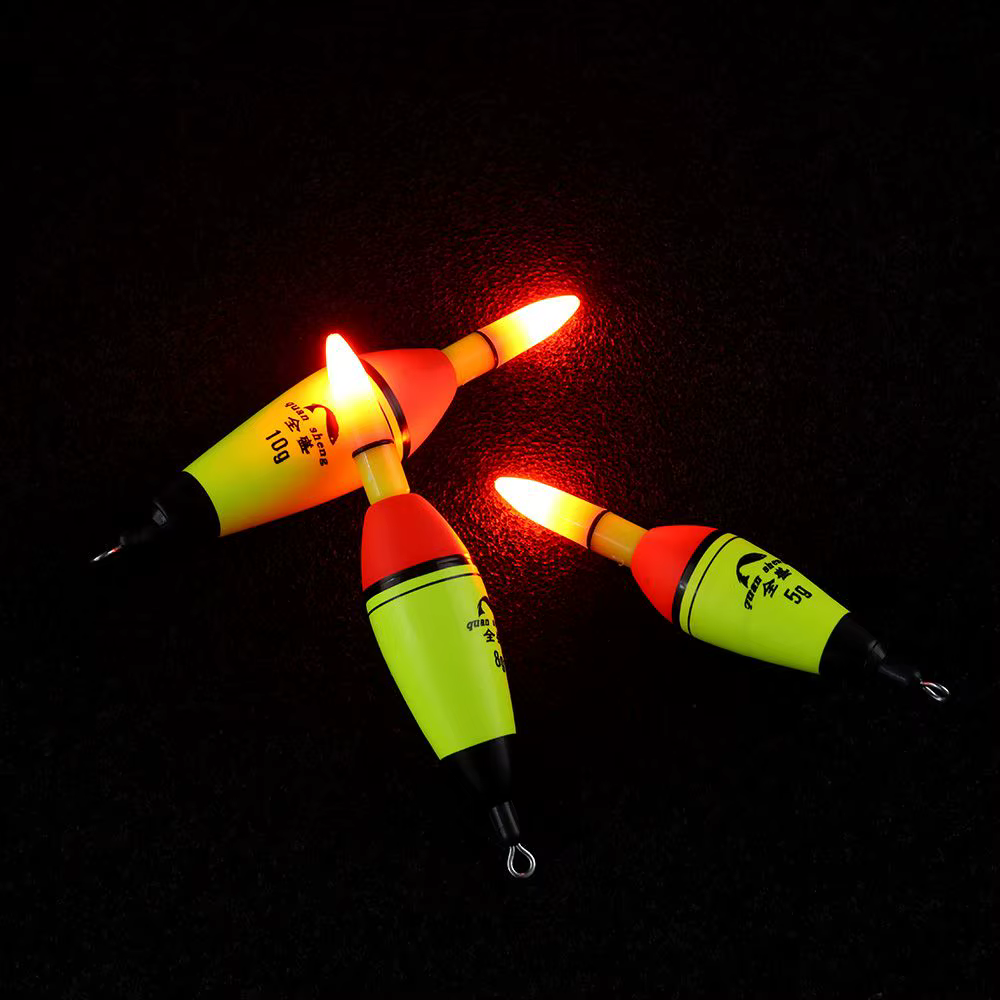 Flotteur de nuit de pêche en plastique, anciers lumineux électronique, boule en mousse brûleur, Bobb