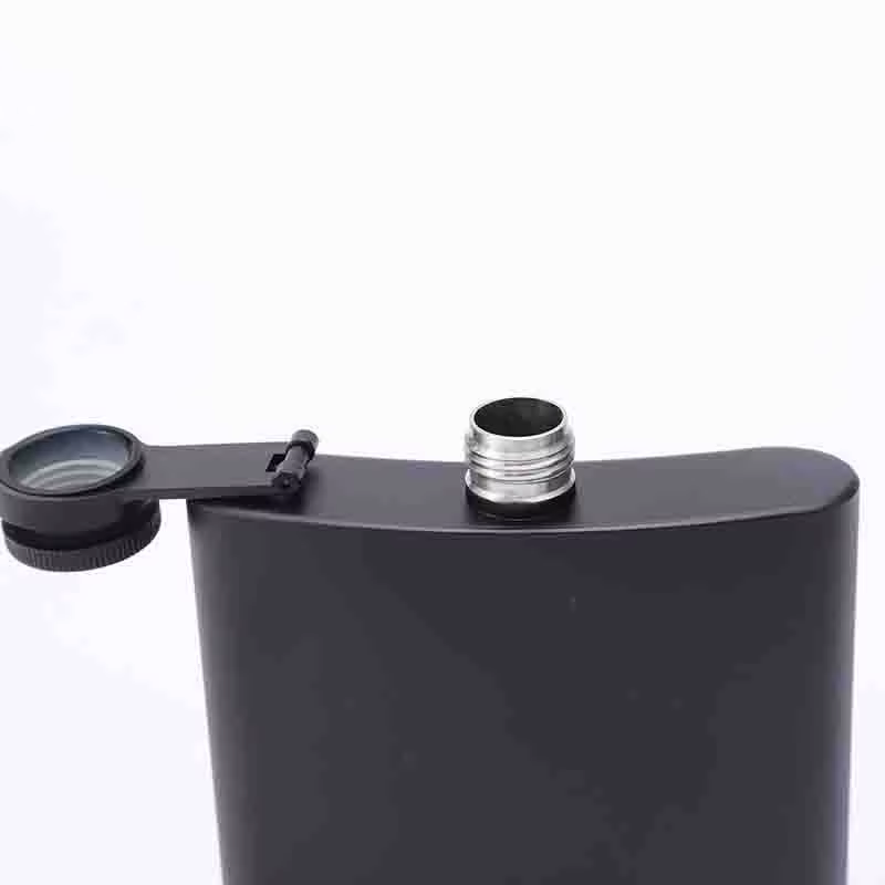6/7/8/9/10/12oz Portable 304 SS Flagon noir whisky Vodka Pot à vin flacon de hanche bouteille d'alco
