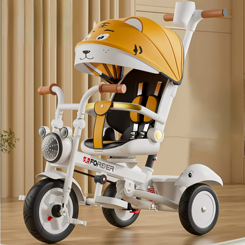 Tricycle pliable pour enfants, poussette pour bébé de 1 à 6 ans, léger, musique, titane, roue africa