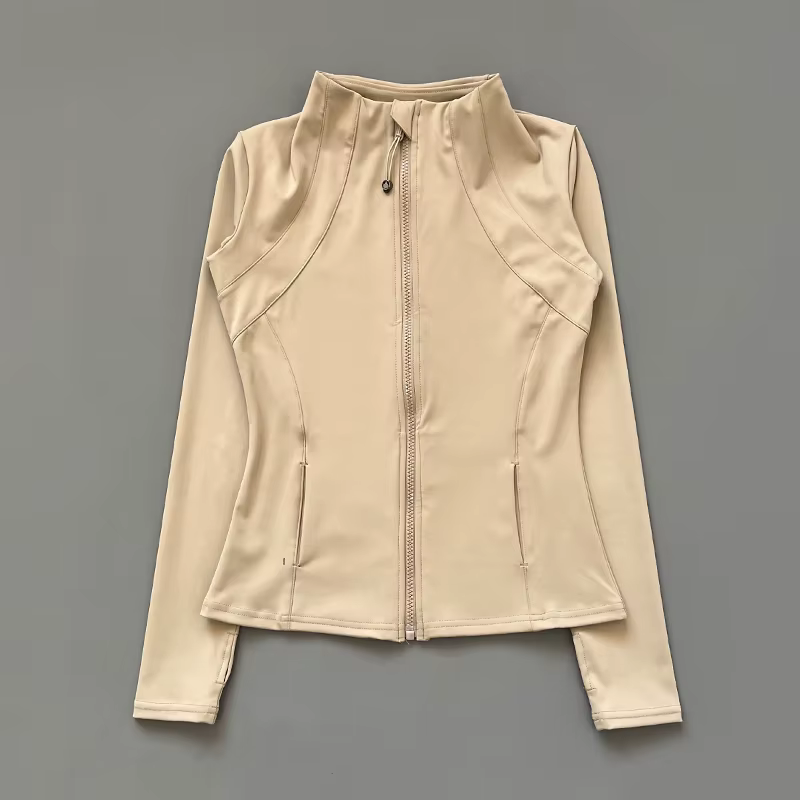 Veste de Fitness à col montant pour femmes, séchage rapide, coupe ajustée, fermeture éclair, vêtemen