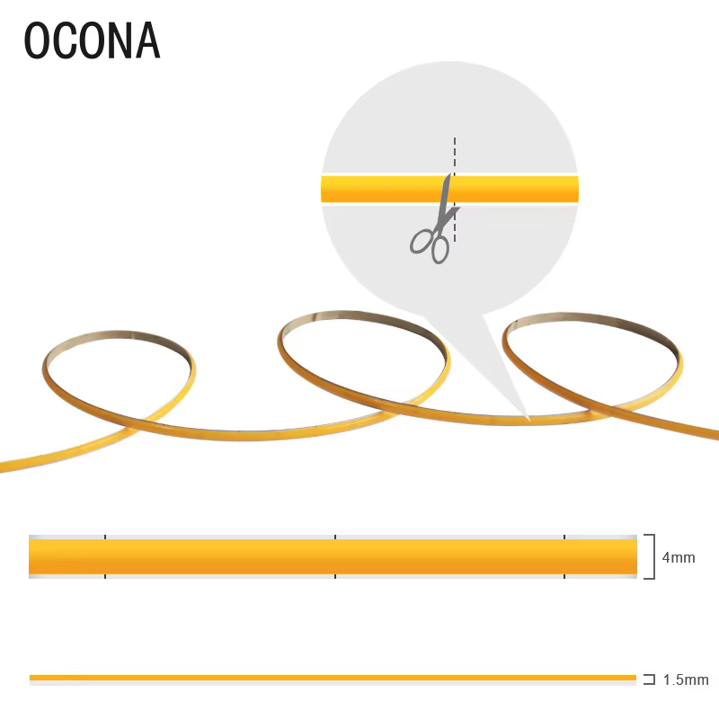 Bande lumineuse LED COB Flexible, 4mm/5mm, pour bricolage, décoration d'intérieur, 400LED/m, 9 coule
