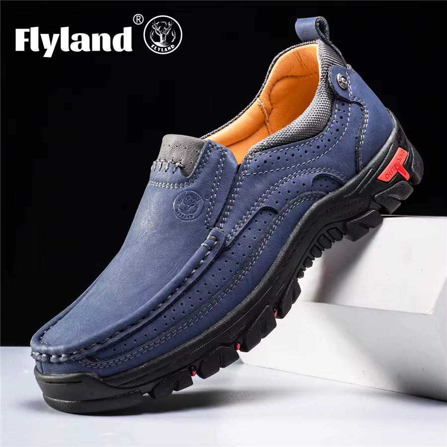 FLYLAND Chaussures habillées pour hommes, chaussures en cuir tendance, chaussures faites à la main p