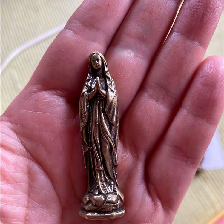 Figurines Vintage en cuivre pur, pendentifs de la vierge marie, en laiton, sainte mère, Religion, fo