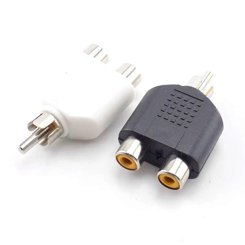 Connecteur RCA séparateur en Y, convertisseur de prise Audio-vidéo AV 1 mâle à 2 femelles, Kit adapt