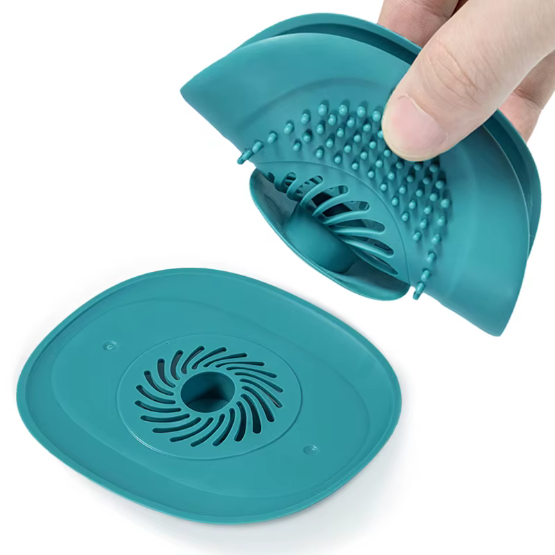 Bouchon attrape-cheveux pour salle de bain, 2 pièces, couvercle de vidange de sol de douche, filtre 