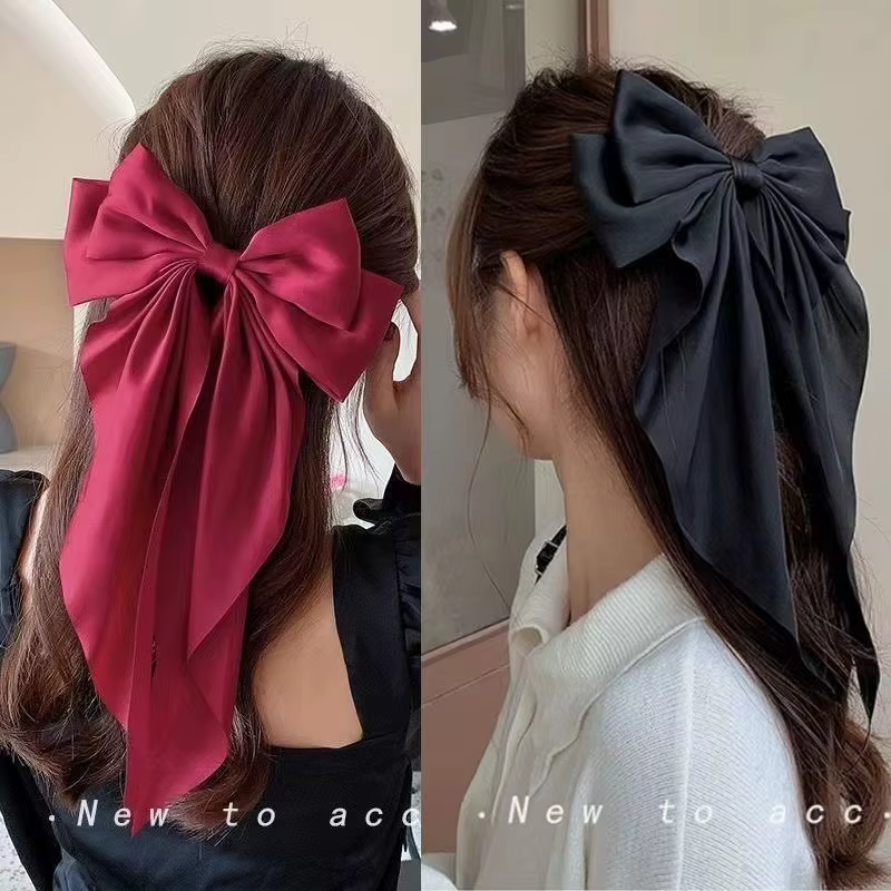Pince à cheveux en mousseline de soie pour femmes, grand nœud papillon, épingle à cheveux, Barrettes