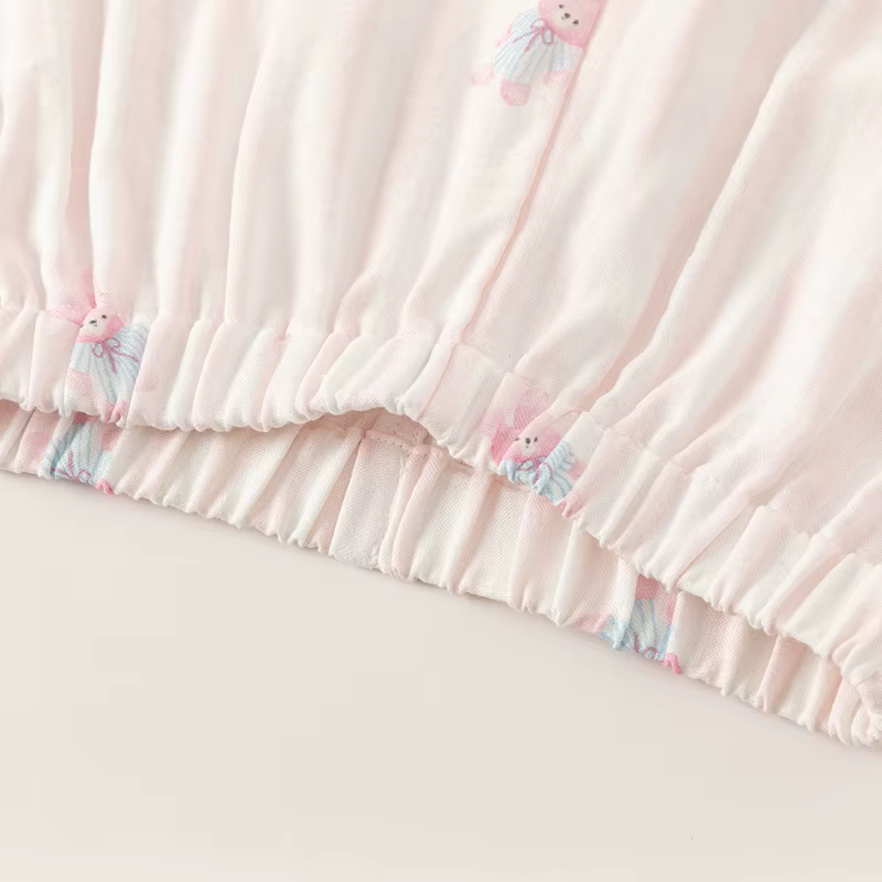 MACChildren-Pyjama rayé rose pour filles, ensemble deux pièces doux, imprimé ventilé, mode décontrac