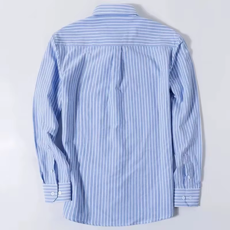 Chemise habillée Oxford basique pour hommes, manches longues, 100% pur coton, solide, décontractée, 