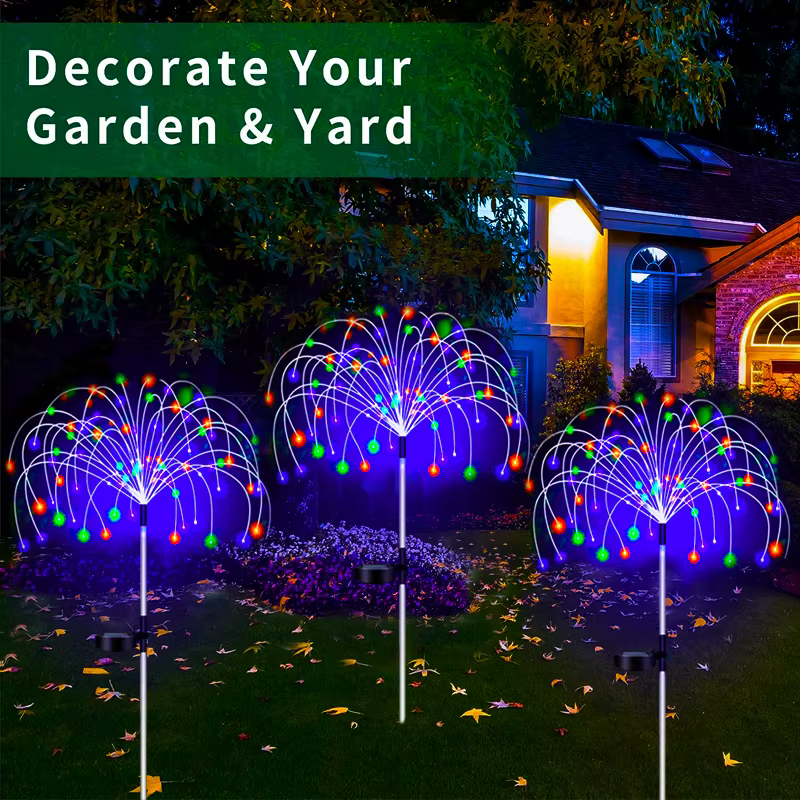 LED feu d'artifice solaire lampe extérieure jardin décor voie fée lumières étanche noël cour balcon 