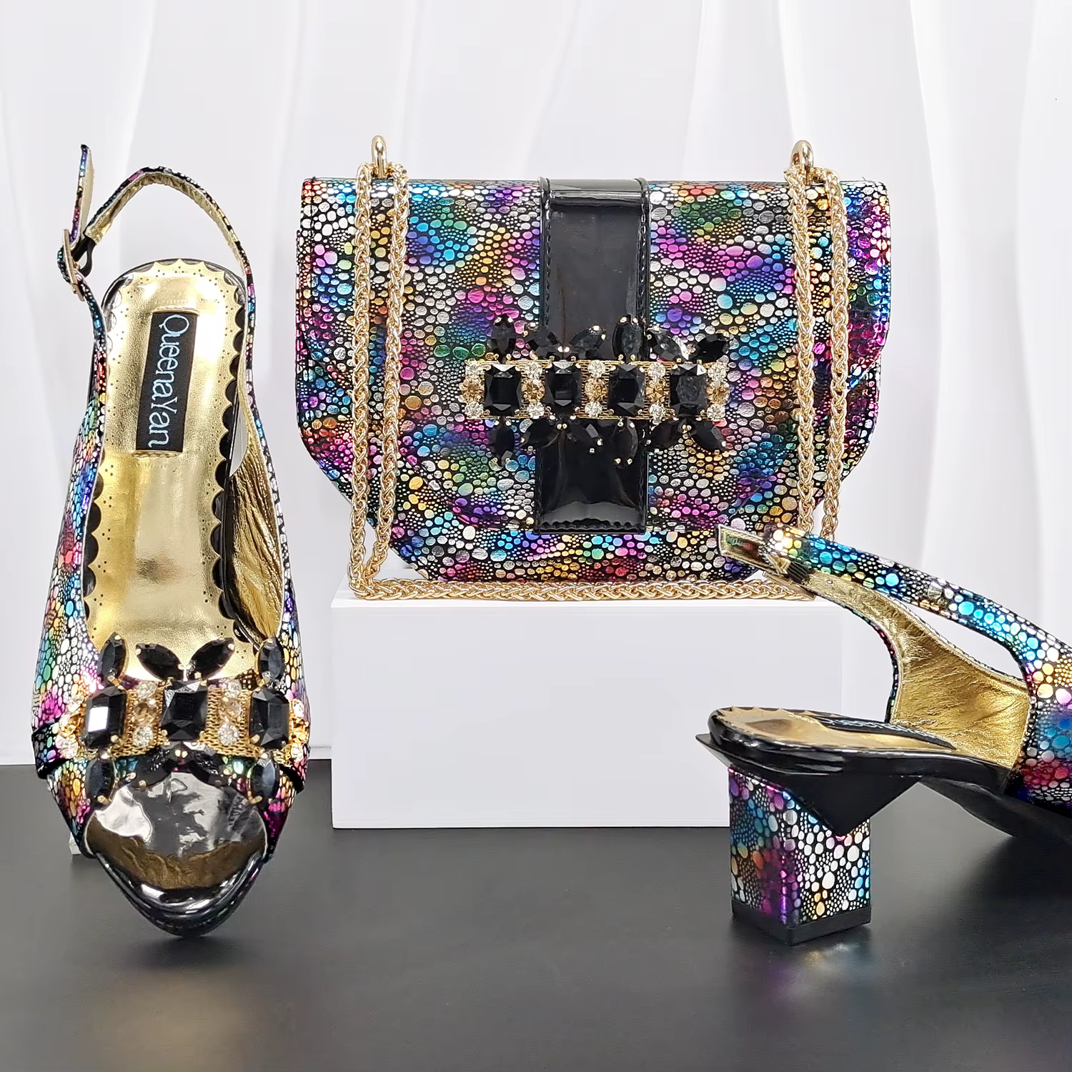 Doershow – ensemble de chaussures et sacs de style africain pour femmes, de haute qualité, bleu ciel