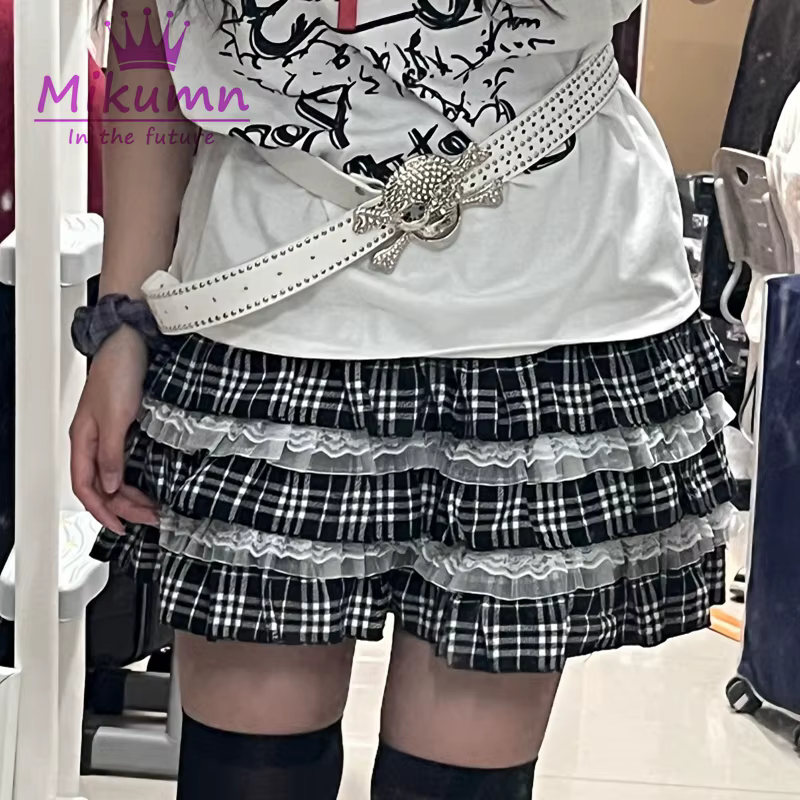 Mikumn-Jupes à carreaux pour filles punk, Harajuku Y2k, Kawaii, jupes pour femmes, gothique japonais