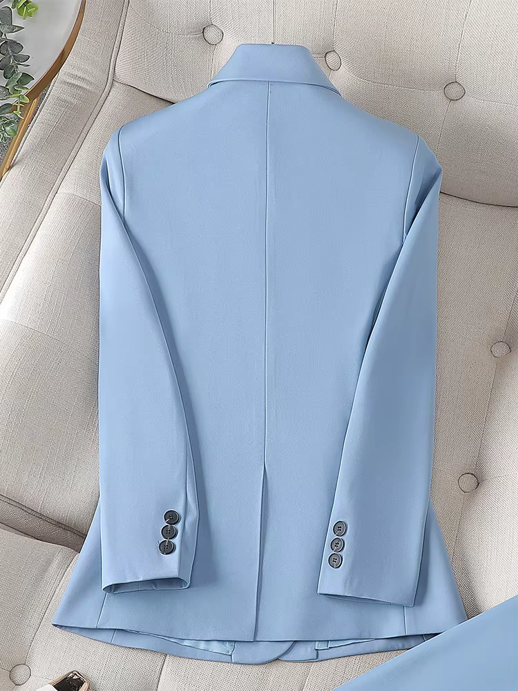 Blazer à manches longues pour femmes, veste mince pour dames, vêtements d'affaires, manteau formel, 