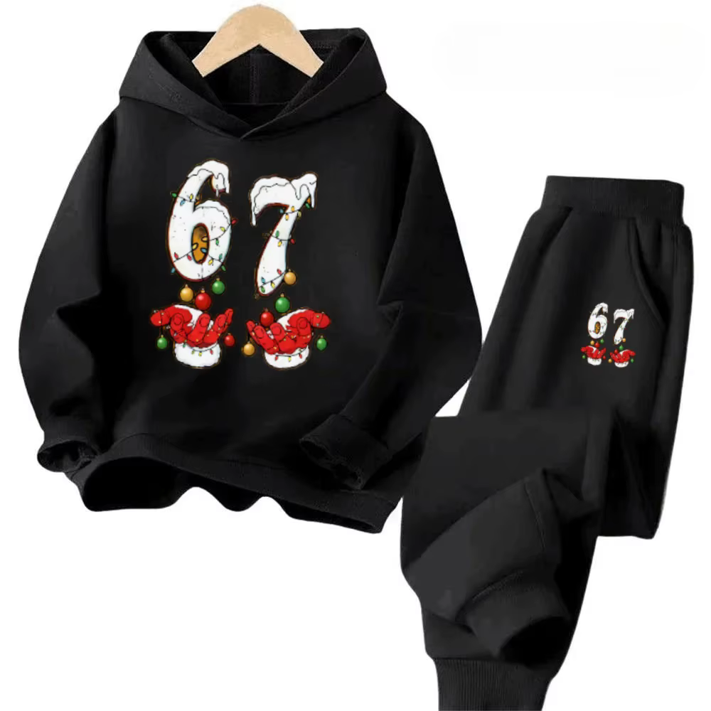 Ensemble de survêtement confortable pour enfants 4-13 ans, 2 pièces, en coton hypoallergénique, doux