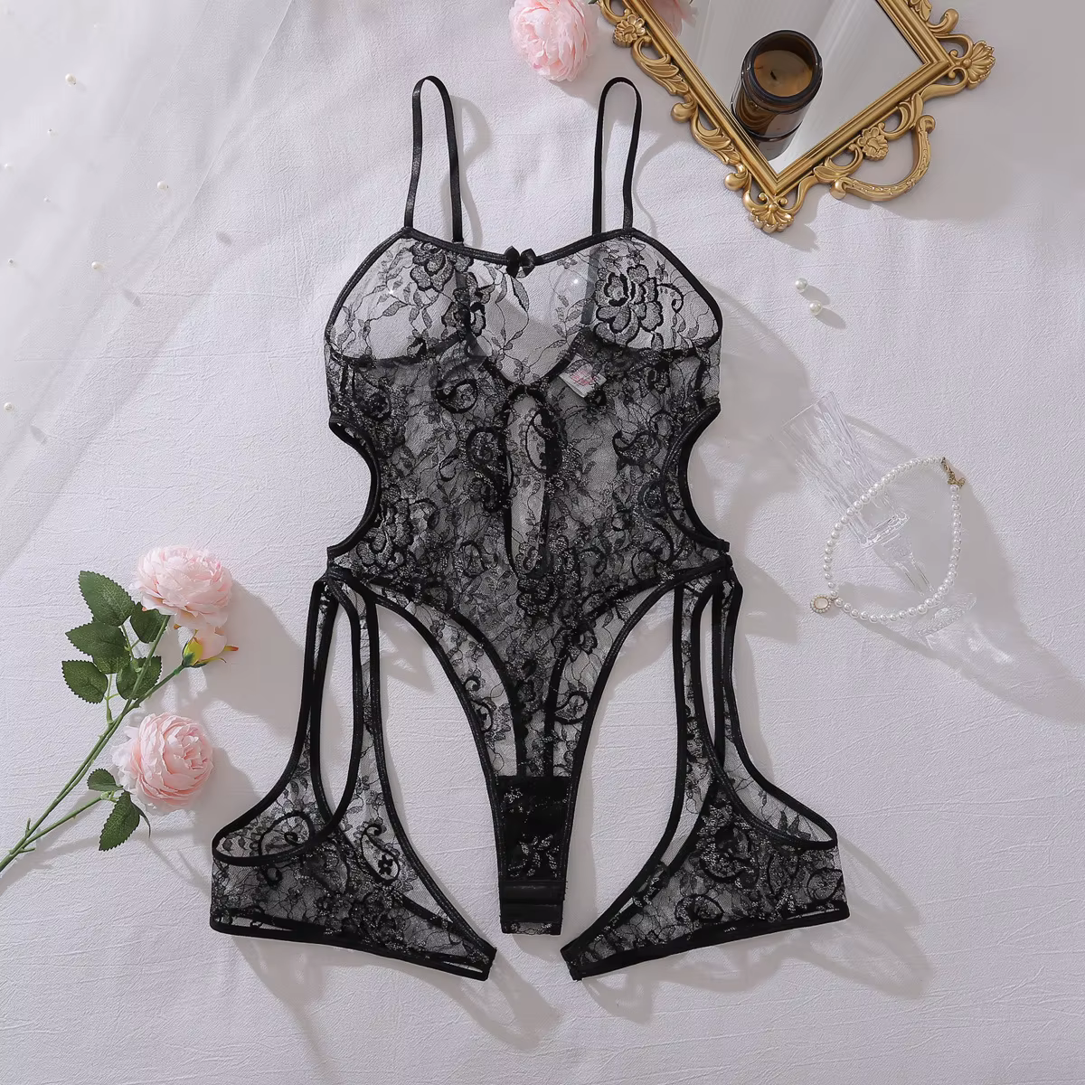 Lingerie Babydolls Exclusive, Ensembles de lingerie pour femmes, Body sexy ajouré à entrejambe ouver