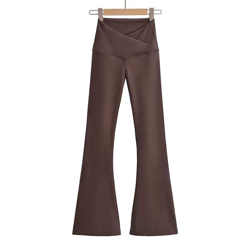 Legging évasé noir pour femme, pantalon de yoga, style streetwear décontracté, tenue résistante, aut