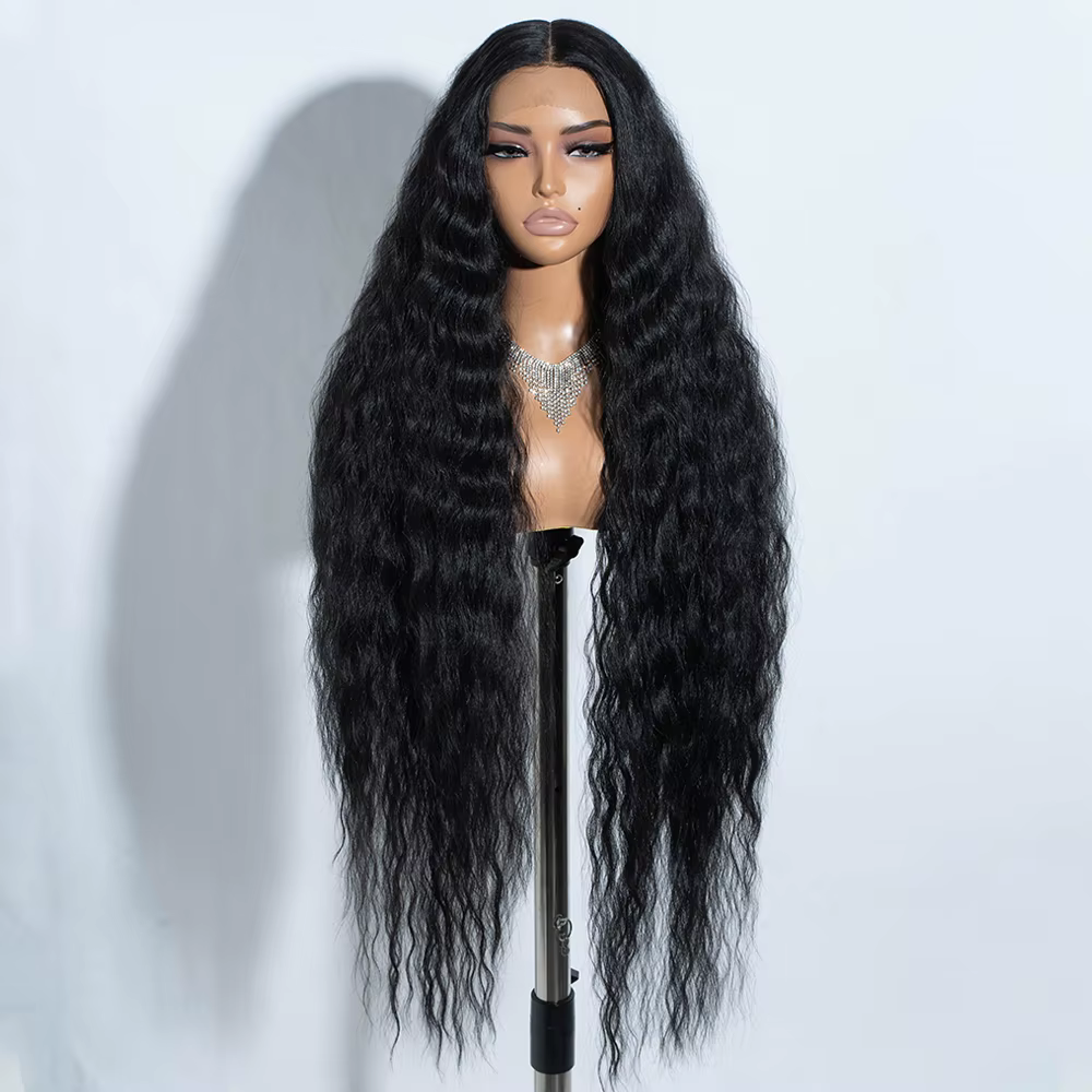 Perruques de Cosplay synthétiques en dentelle pour femmes noires cheveux longs bouclés 42 pouces Cos