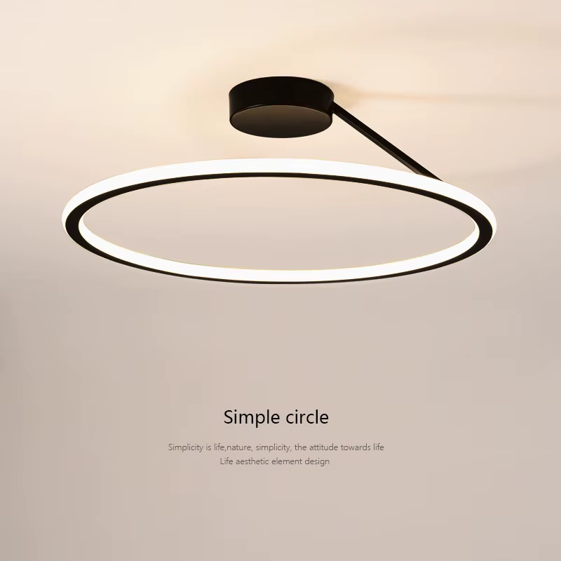 Plafonnier LED circulaire au design moderne simpliste, éclairage d'intérieur, luminaire de plafond,