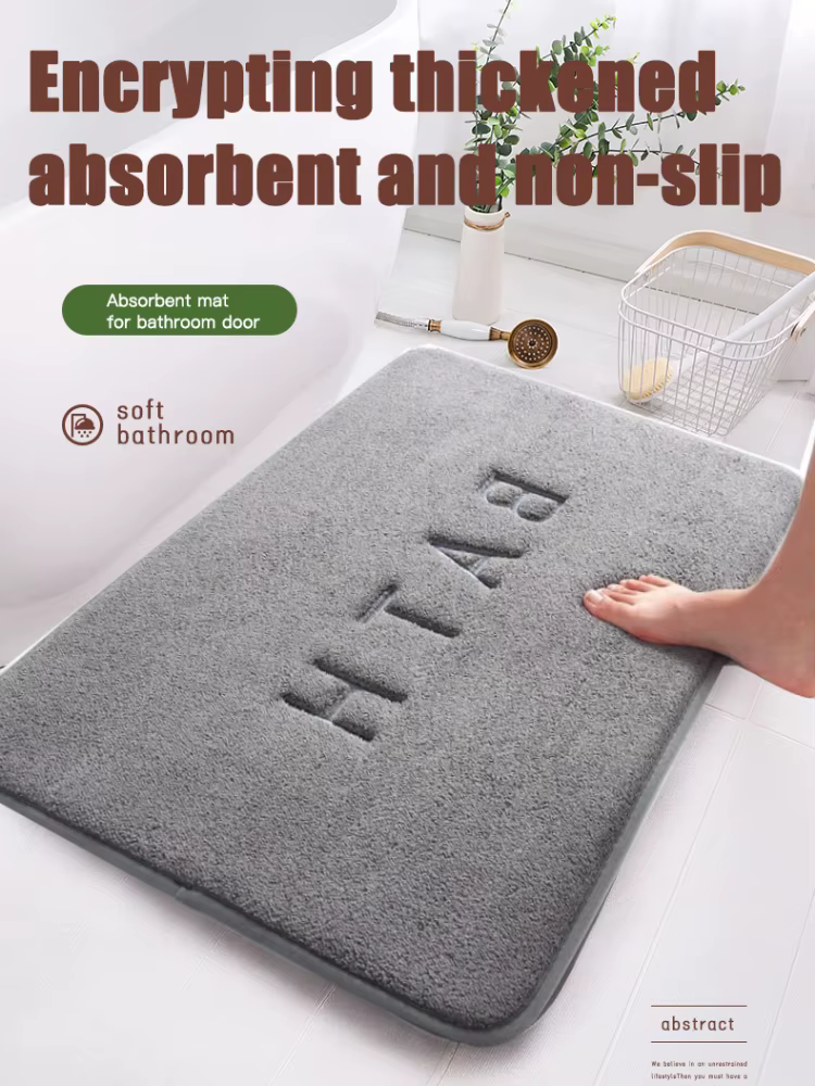 Anti Slip Mat Faux Cachemire Mousse à Mémoire Tapis Corail Polaire Super Absorbant Tapis de Sol Cuis