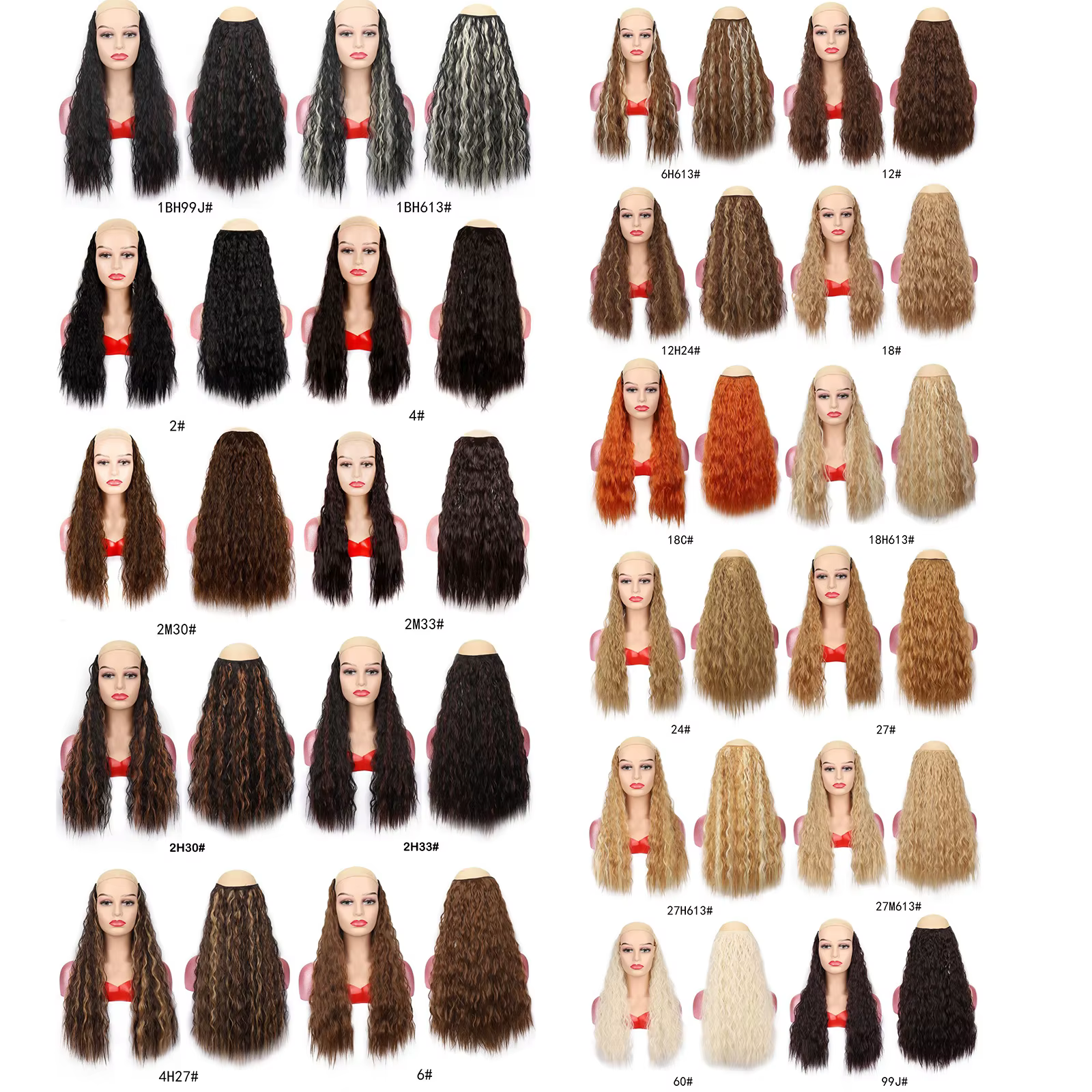 Jeedou-Extension Capillaire Synthétique Ondulée, Cheveux Longs Deep Wave, réinitialisation en Forme