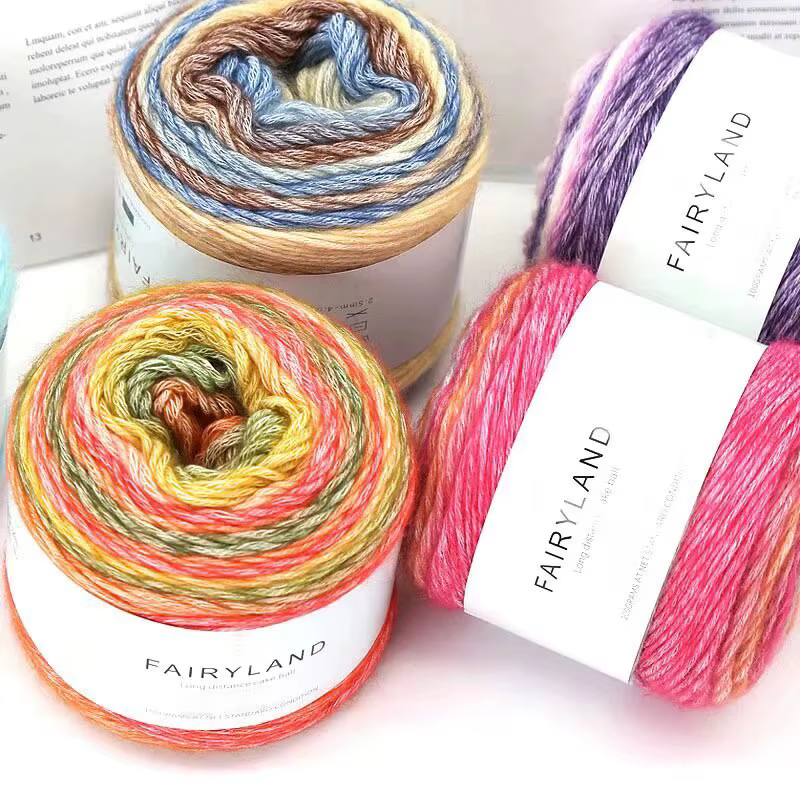 Fil arc-en-ciel nickel é, adapté au crochet de bricolage, pulls chauds, écharpes, chapeaux, châles,