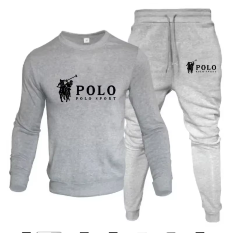 Ensemble d'automne et d'hiver pour hommes, sweat-shirt à col rond et pantalon de jogging, à la mode