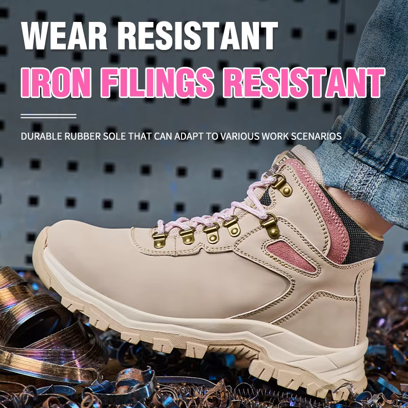 Chaussures de sécurité pour femmes, bottes de travail à bout en acier, résistantes à l'usure, anti-p